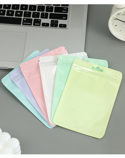 macaron-colored PVC bags in packaging