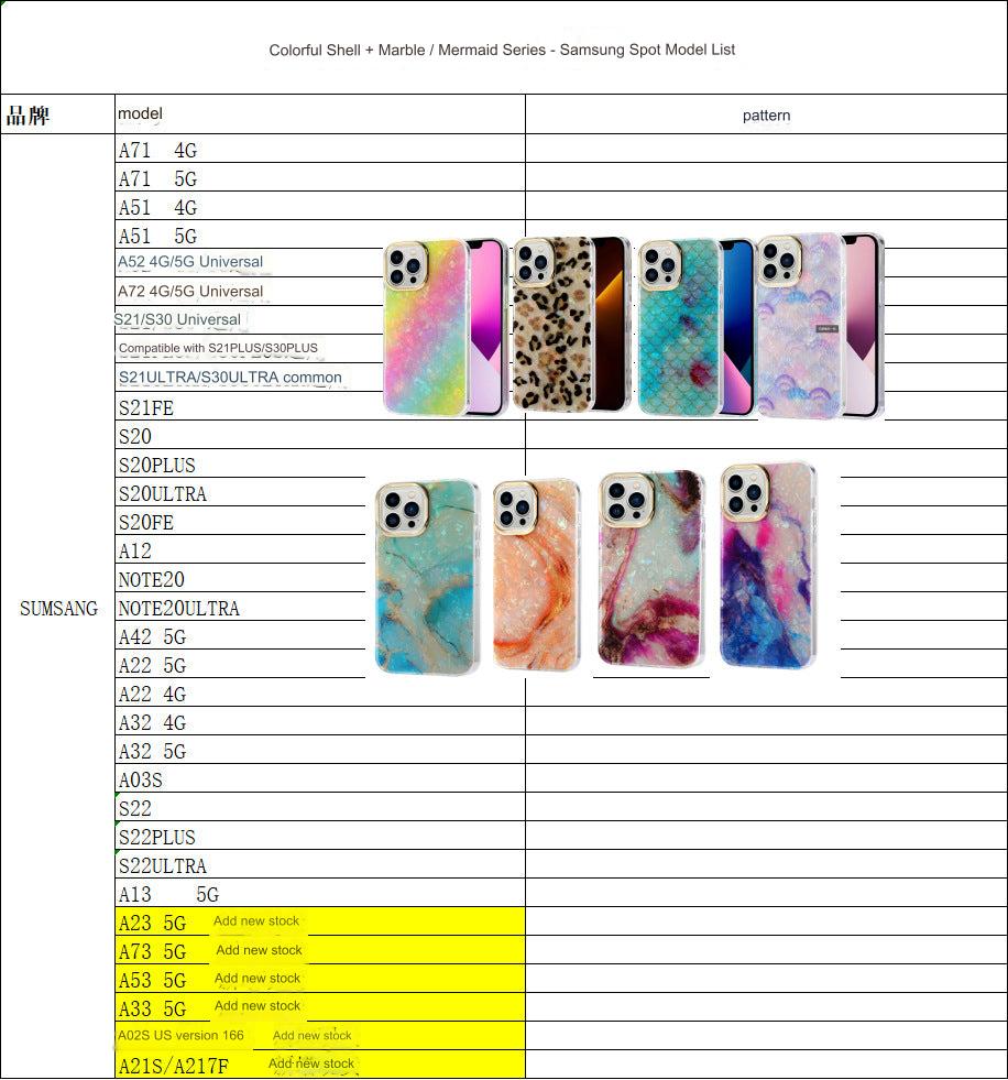 Sleek Marble Pattern iPhone & Samsung Case - Shockproof TPU & PC Design - Multiple Colors Available