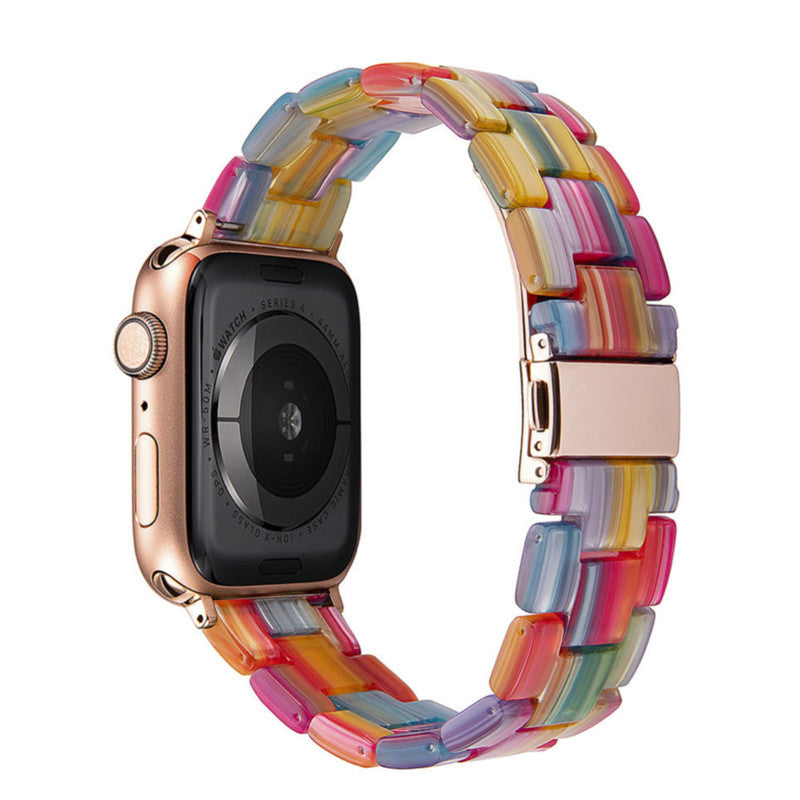 Stylish Natural Resin Apple Watch Band - Compatible with Series 1-9 & Ultra Models