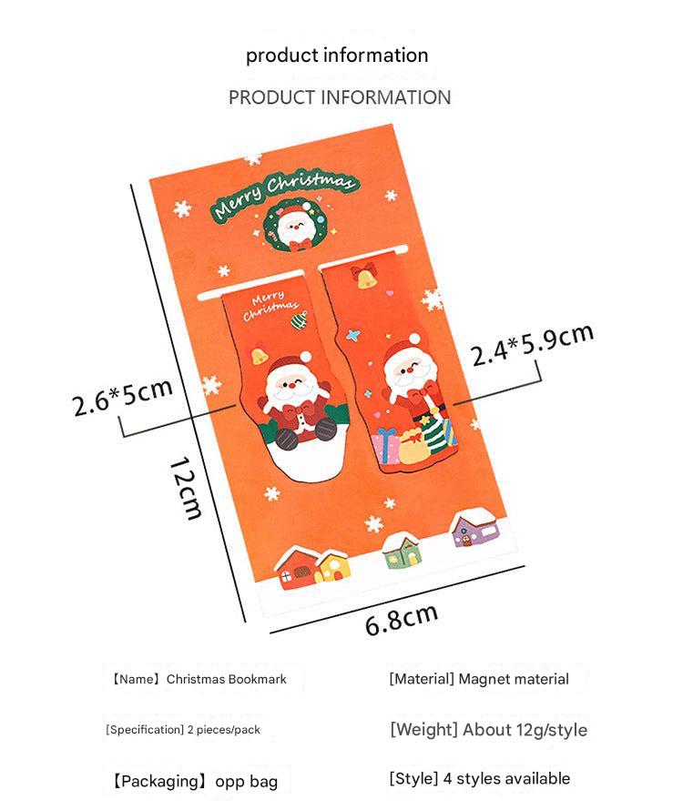 colorful Christmas Santa magnetic bookmarks