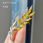 XZ0278-2 Crystal with Diamond Wheat Spike - Brooch