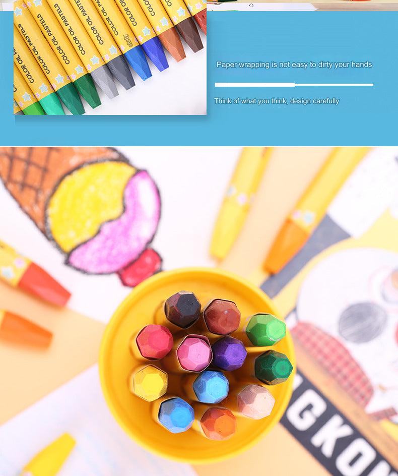 Vibrant 24-Color Set of Washable Crayons - Perfect for Kids' Art and Creativity