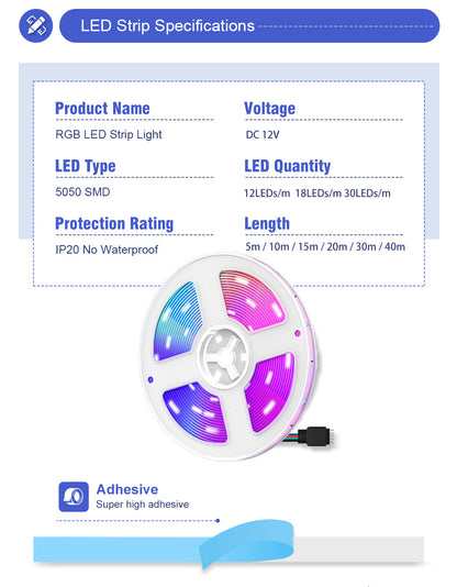 RGB LED strip in outdoor setting