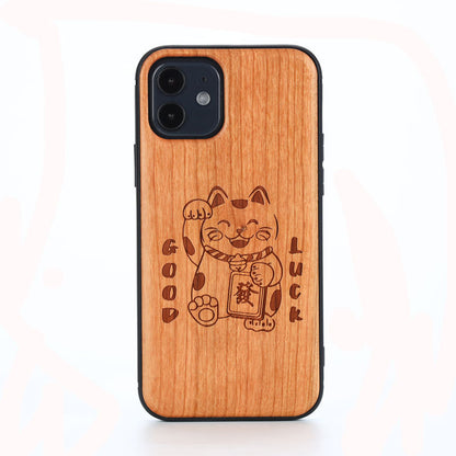 Custom Engraved Wooden Phone Case for iPhone 13 Pro & 15 Pro Max - Stylish & Durable Protection