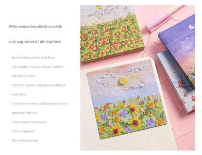 floral design adhesive memo pad