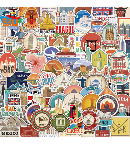 Travel theme stickers