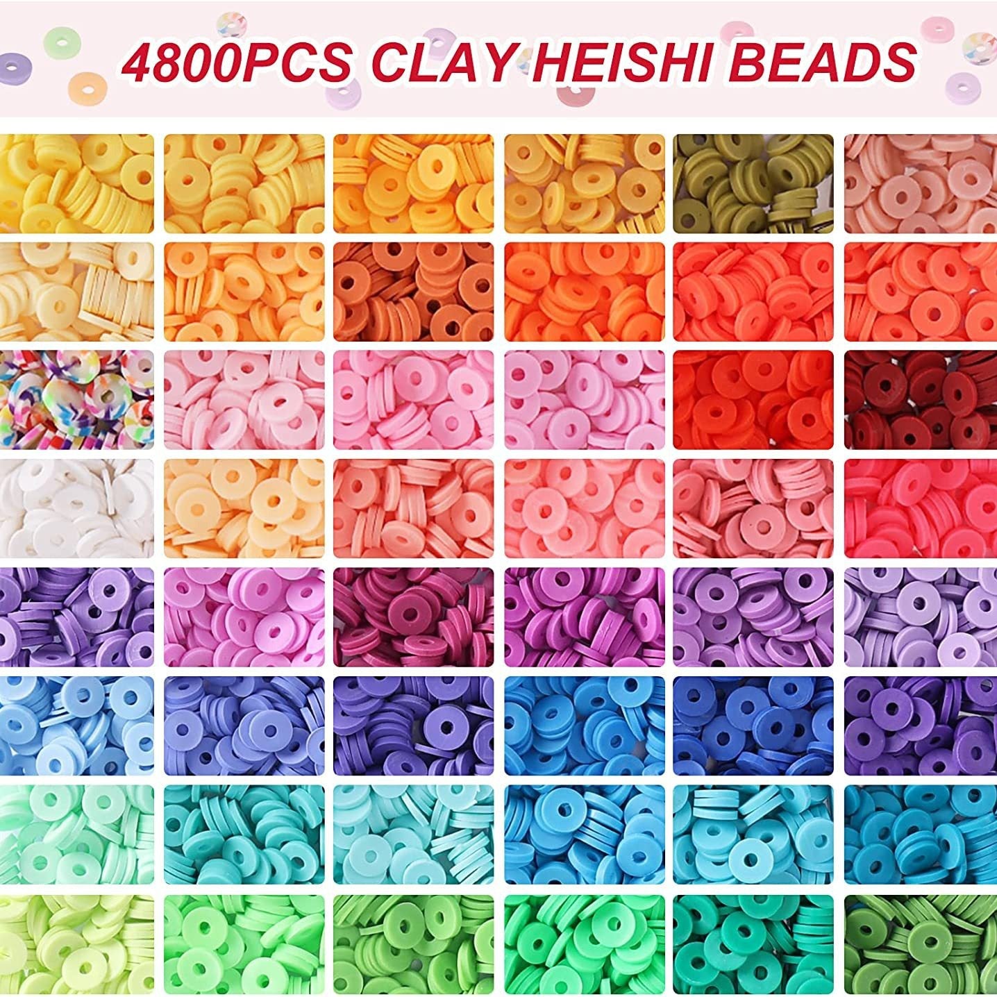 polymer clay beads in colorful variations