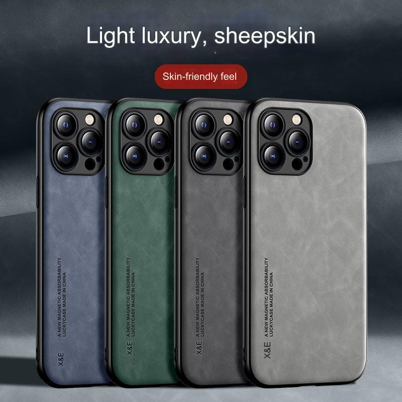 Premium Magnetic Leather Case for iPhone 15/14/13 Series - Stylish Protective Cover