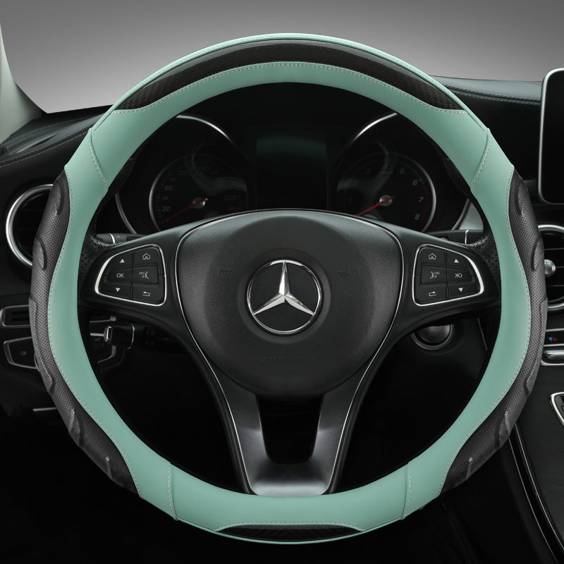 elegant steering wheel cover texture detail