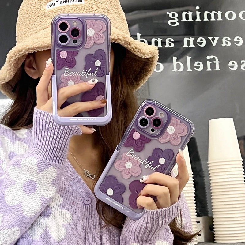 purple floral iPhone case