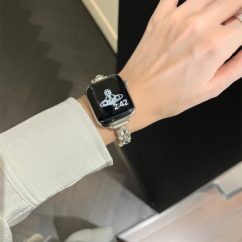 Stylish Metal Starlight Apple Watch Band - Compatible with All Sizes - Rose Gold, Silver, Black, and More!