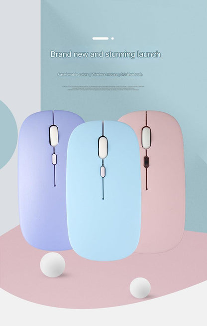 Wireless Bluetooth Rechargeable Mouse - Dual Mode 2.4G Silent Operation, Ergonomic Design for Apple and Huawei Devices