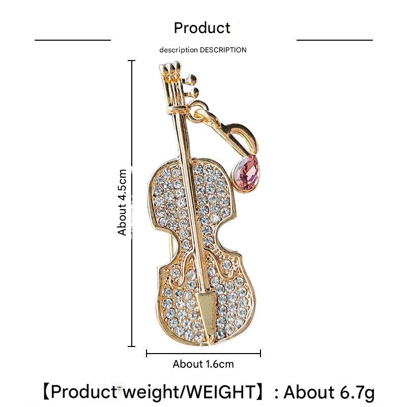 Heart-shaped musical note brooch design