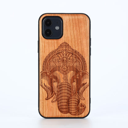 Custom Engraved Wooden Phone Case for iPhone 13 Pro & 15 Pro Max - Stylish & Durable Protection