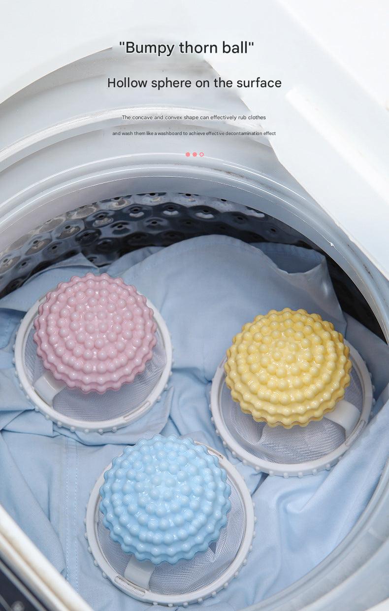 Close-up of multifunctional hair catcher and cleaning ball