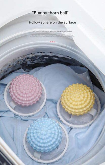 Close-up of multifunctional hair catcher and cleaning ball