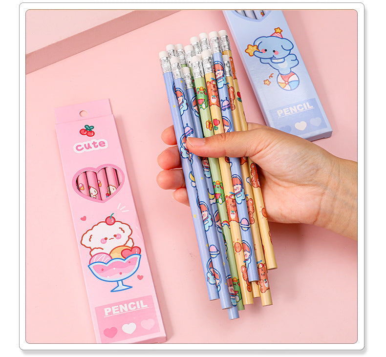 playful space-themed children's drawing pencil