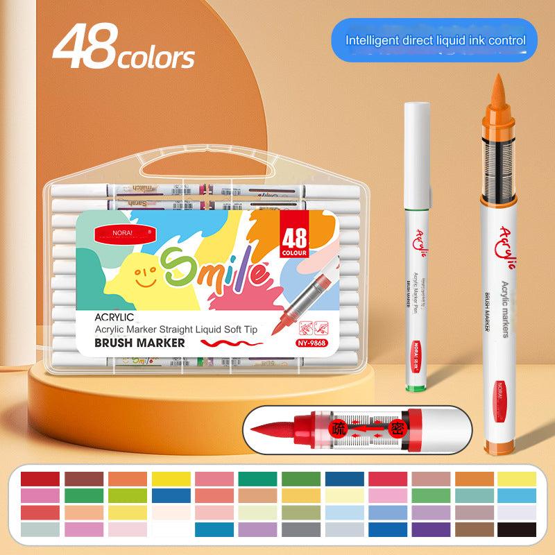 48-Color Liquid Art Markers Set - Premium Acrylic Ink for Artists and Students