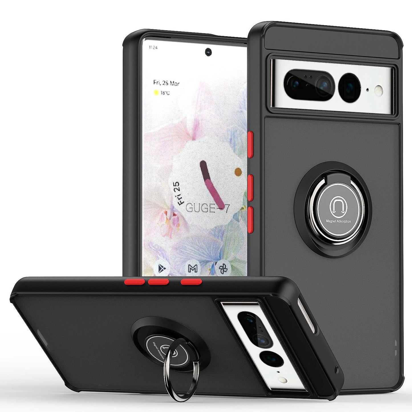 Magnetic Ring Stand Case for Google Pixel 6, 7, 8 & Pro - Full Protection - Sleek and Durable Design